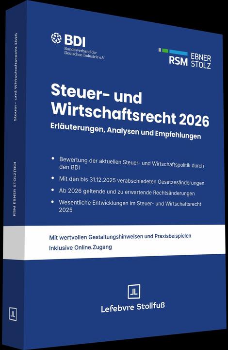 Actual product image Steuer-undWirtschaftsrecht2026 (German, BDI, RSM Ebner Stolz, 2026)