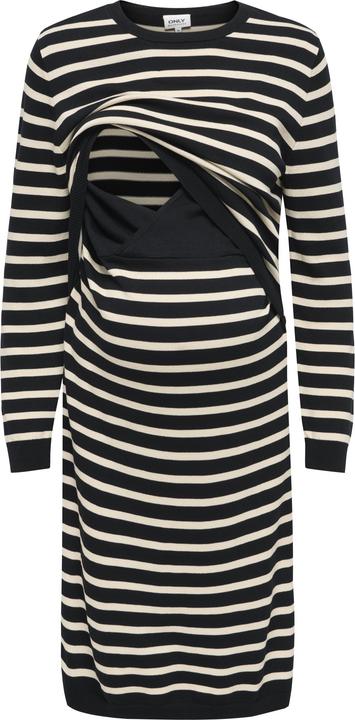 Immagine prodotto Only Maternity Normal geschnitten Rundhals Maternity Gerippte Ärmelbündchen Eingesetzte Ärmel Kurzes Kleid (L)