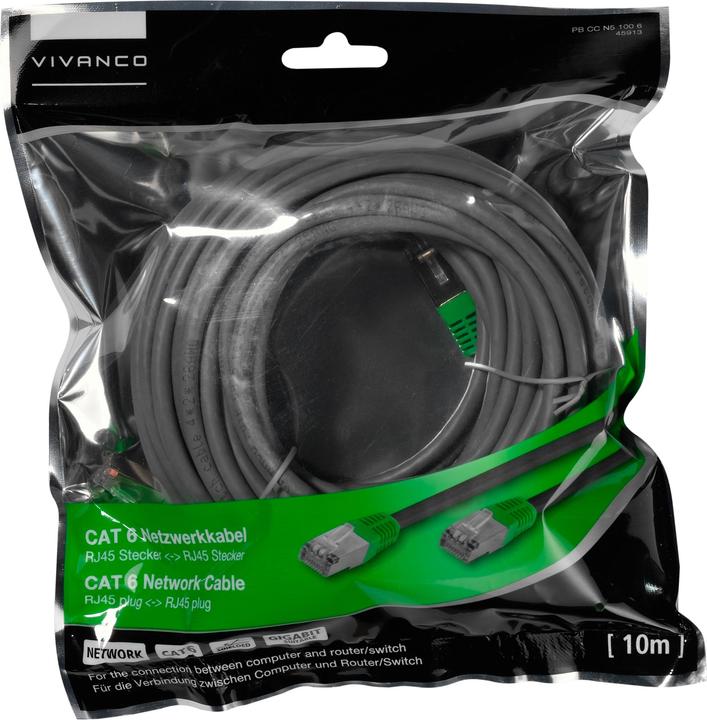 Actual product image Vivanco PB CC N5 100 6 Network cable, F/UTP (FTP) (F/UTP, CAT6, 10 m)