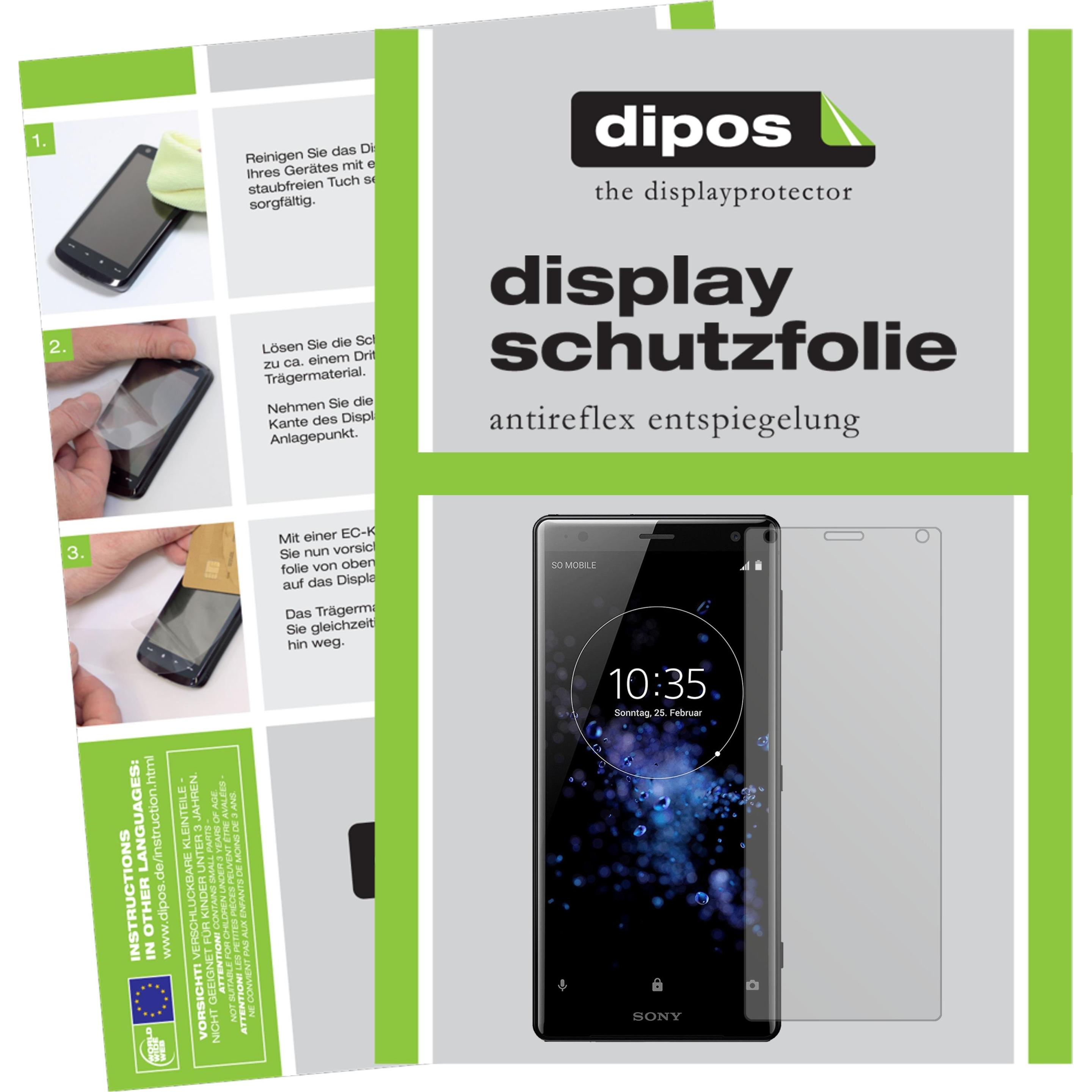 Dipos Displayschutzfolie Antireflex (1 Stück, Sony Xperia XZ2), Smartphone Schutzfolie, Transparent