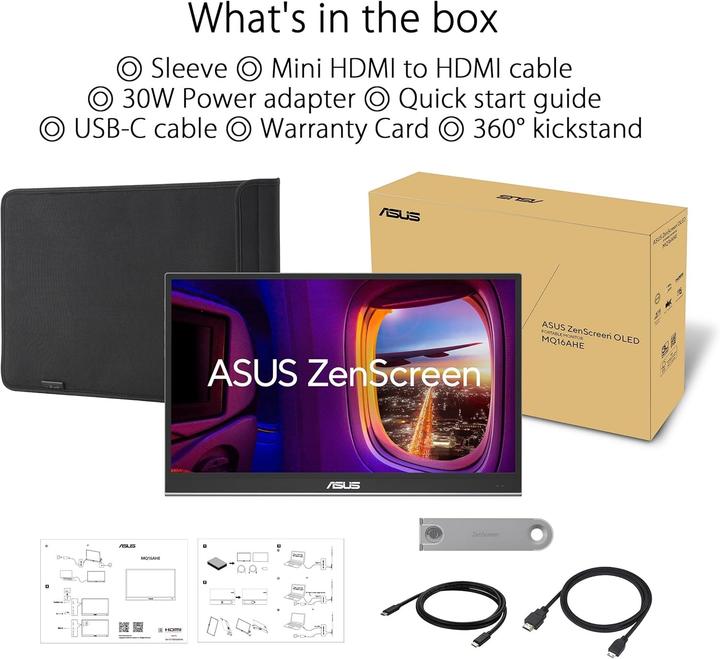 Actual product image ASUS ZenScreen OLED MQ16AHE (1920 x 1080 pixels, 15.60")