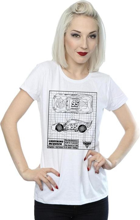 Image du produit Disney - T-shirt CARS LIGHTNING MCQUEEN BLUEPRINT - Femme (S)