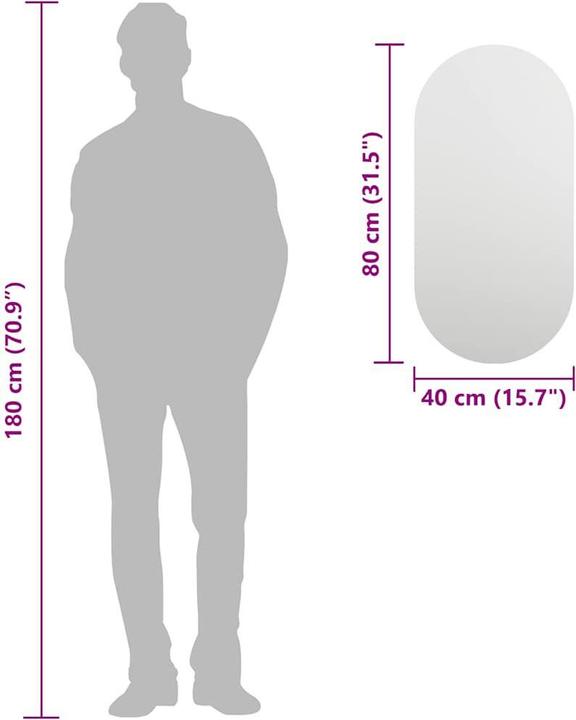 Immagine prodotto vidaXL Spiegel (80 x 40 cm)