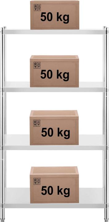 Actual product image Royal Catering Metal Shelving Unit - 100 x 60 x 180 cm (LxWxH) cm - - 200 kg