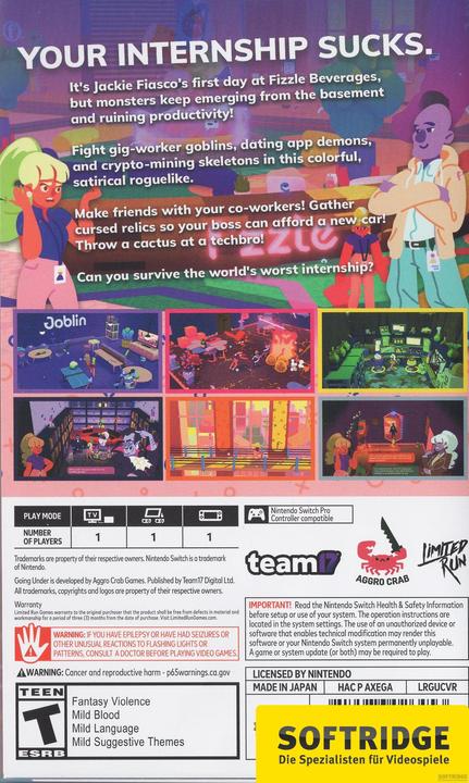 Immagine prodotto Team17 Andare sotto - I tirocini sono un problema -US- (Switch, Switch Lite, Switch OLED, EN)