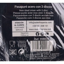 Immagine prodotto Quttin acciaio pasapure con 3 dischi da 24 cm privilegio