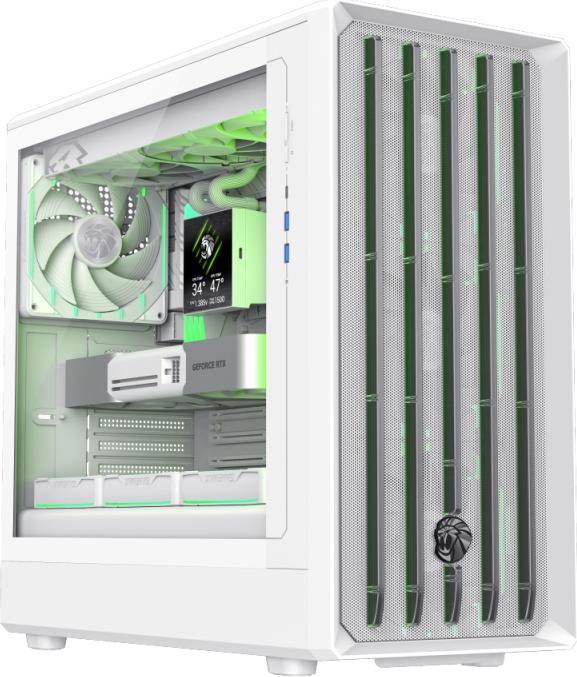 Actual product image GameMax Boitier Moyen Tour ATX Claw 460 avec panneau vitré (Blanc) (ATX, ITX, mATX)