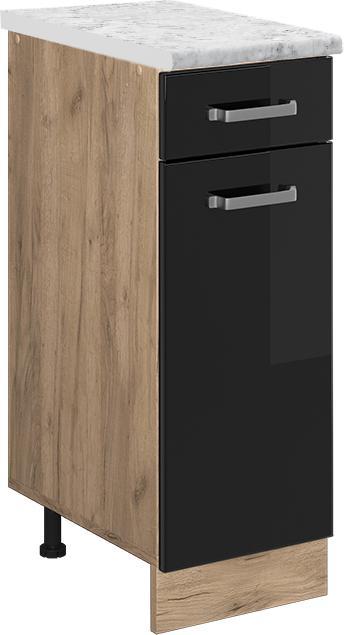 Goldkraft Eiche, Schwarz Hochglanz