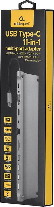 Actual product image Gembird Multiport-Adapter (USB-C, 11 Ports)