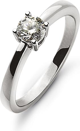 Immagine prodotto Natsumi Schmuck Anello con diamante in oro bianco 18K/750 0,25 ct H si (52, Oro 750/18 K)