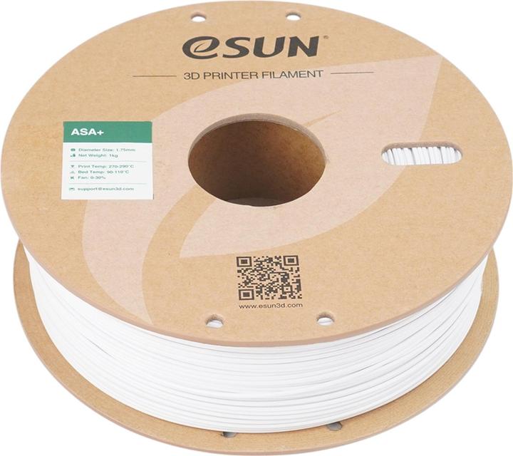 Produktbild eSUN ASA+ 1,75mm COLD WHITE 1kg (ASA, 1.75 mm, 1000 g, Weiss)