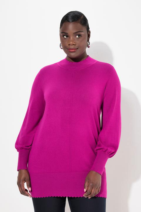 Produktbild Ulla Popken Pullover, Muschelsaum, Stehkragen, Langarm (58)