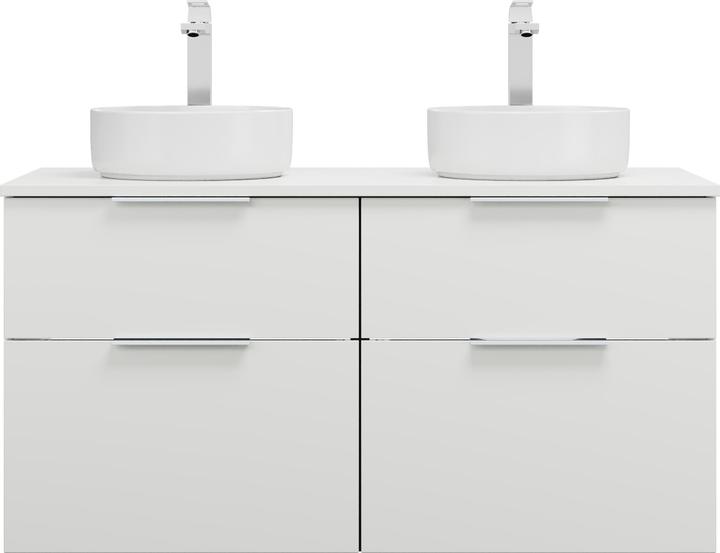 Produktbild burgbad Eqio Keramik-Aufsatzwaschtische links und rechts, rund, inklusive Waschtischunterschrank, Br