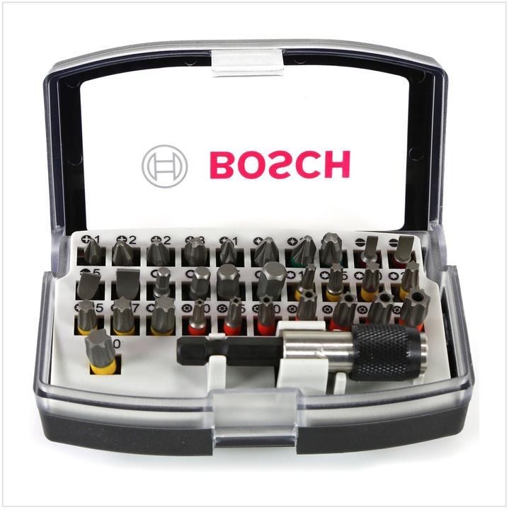 Actual product image Bosch Professional Zubehör Bit Set 32 pieces Accessories 2 (Cross Phillips PH M1, Cross Phillips PH M2, Cross Pozidriv PZ M1, Cross Pozidriv PZ M2, Cross Phillips PH M3, Cross Pozidriv PZ M3, Hexagon socket TX with hole M10, Hexagon socket TX with hole M20, Hexagon socket TX With hole M25, Hexagon socket TX with hole M27, Hexagon socket TX with hole M30)