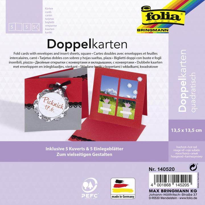 Actual product image Folia Double cards square 220 g/m2 (220 g/m², 5 x)