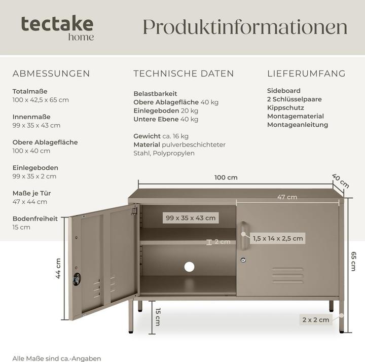 Produktbild tectake Baker (100 x 42.50 x 65 cm)