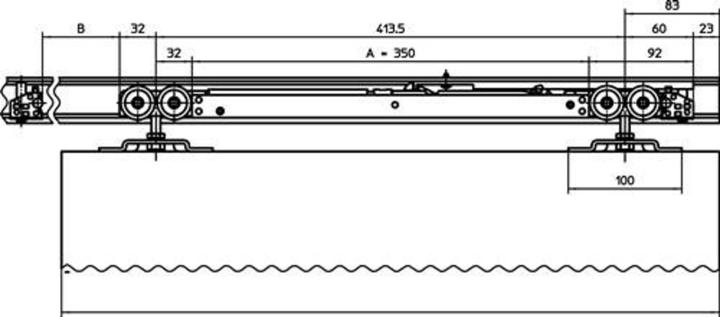 Actual product image Geze Perlan 140 SoftStop 80 kg EV 1 Extension set 750 - 1290 mm