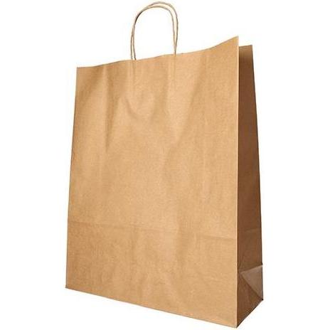 Papstar, Geschenkverpackung, Papier-Tragetasche, 400 x 320 x 120 mm, braun aus Kraftpapier, 80 g/qm, Tragkraft: 8 kg, mi...