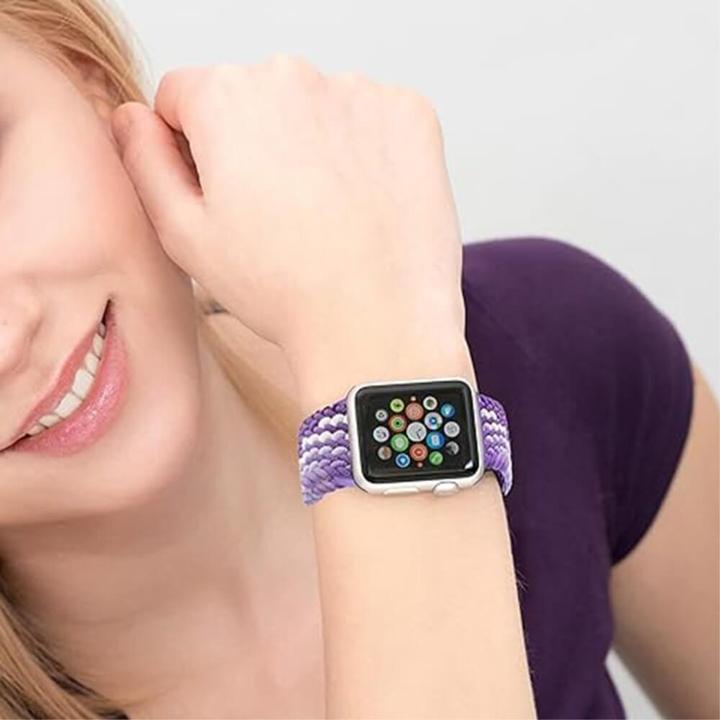 Productafbeelding Cover-Discount Apple Watch 42/41/40mm - Nylon gevlochten vervangend bandje (Nylon)
