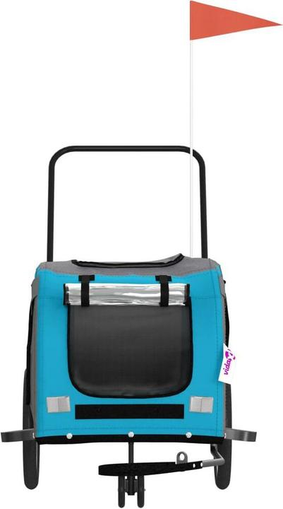 Actual product image vidaXL Fahrradanhänger Hunde Blau und Grau Oxford-Gewebe und