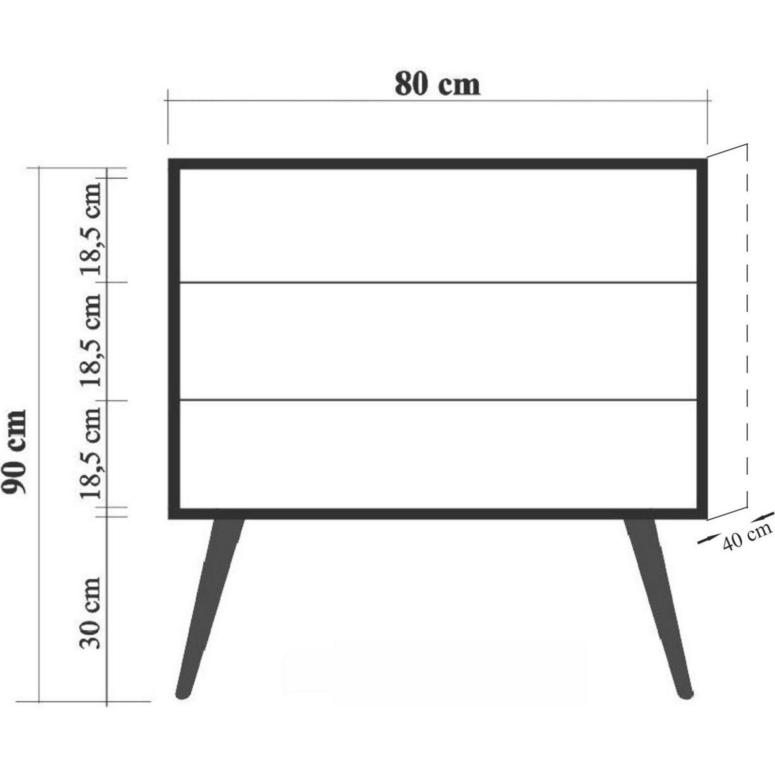 Thumbnail - Homitis, Kommode + Sideboard, Ridge (80 x 40 x 89 cm)
