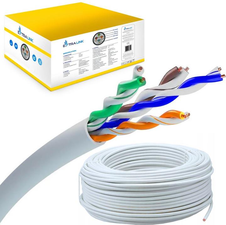 Actual product image Extralink Internal CAT5E UTP network cable 305m (U/UTP, CAT5e, 305 m)