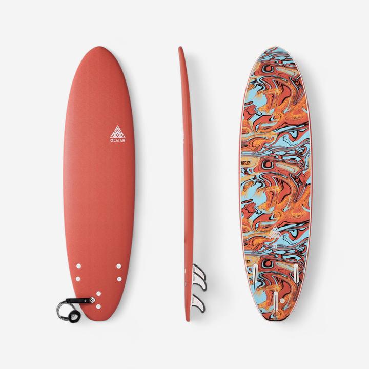 Produktbild Olaian Surfboard Schaumstoff Kinder und Erwachsene 7' - 500 Soft orange (7')