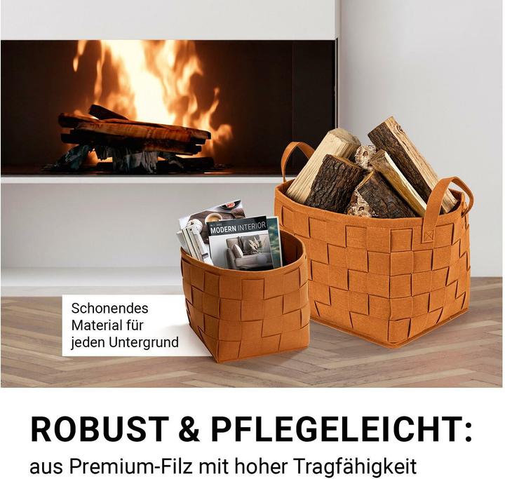 Actual product image N8werk Felt storage basket 40 cm rust brown (1 x, 40 x 30 x 30 cm)