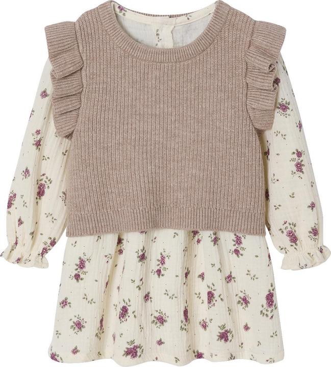 Image du produit Vertbaudet Baby-Set: Kleid mit Druck & ärmelloser Pullover (104)