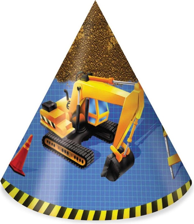 Image du produit Creative Party Chapeaux d'anniversaire en forme de tracteur (lot de 8)