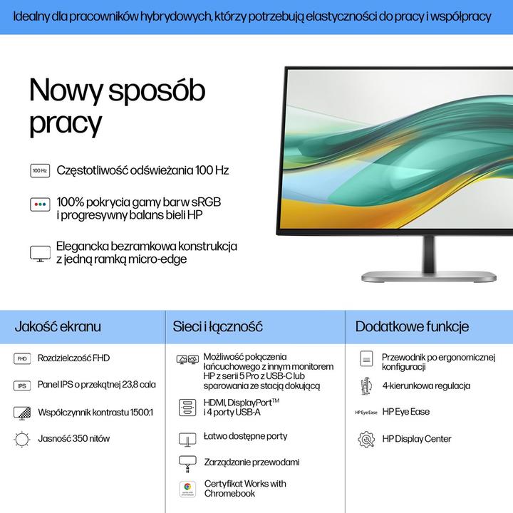 Image du produit HP Écran FHD 23,8 pouces Series 5 Pro - 524pf (1920 x 1080 pixels, 23.80")