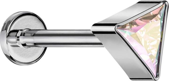Immagine prodotto Star Piercing Micro labret filo interno argento triangolo argento cristallo multicolore (senza ottone, Titanio)