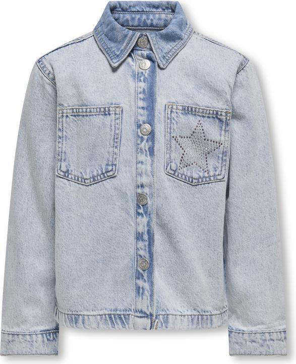 Only Fly-Away Kragen Ärmelbündchen mit Knopf Jacke Jeansjacke