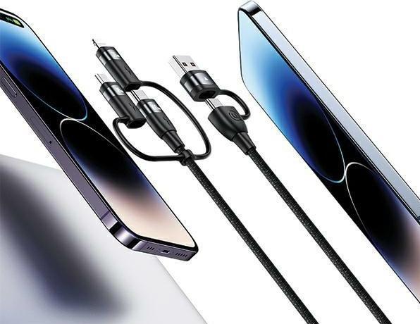 Image du produit Usams US-SJ645 U85 PD100W A+C to C+L+M 6in1 Fast Charging Cable 1.2m (1.20 m, USB 3.2 Gen 1)
