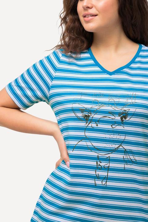 Actual product image Ulla Popken Striped Animal Graphic Tee (54)