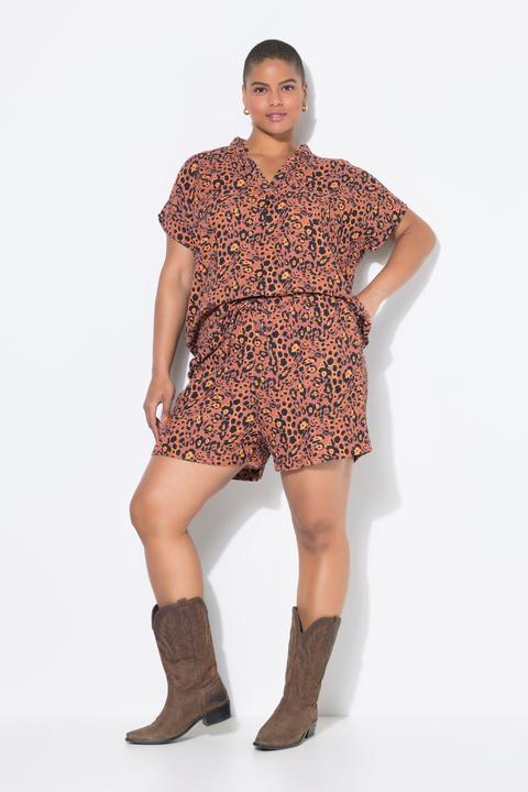 Image du produit Studio Untold Short en mousseline, imprimé léopard, coupe Wide Legs (54)