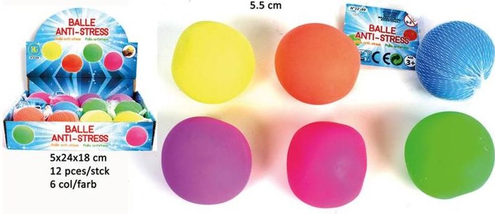 Magni Anti-stressballen 5,5cm 6 kleuren