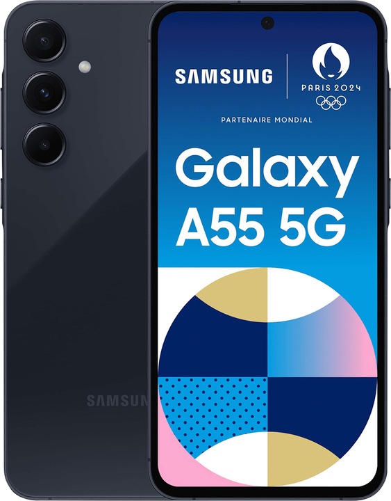 Produktbild Samsung Galaxy A55 Enterprise Edition (128 GB, Awesome Navy, 6.60", Hybrid Dual SIM + eSIM, 50 Mpx, 5G)