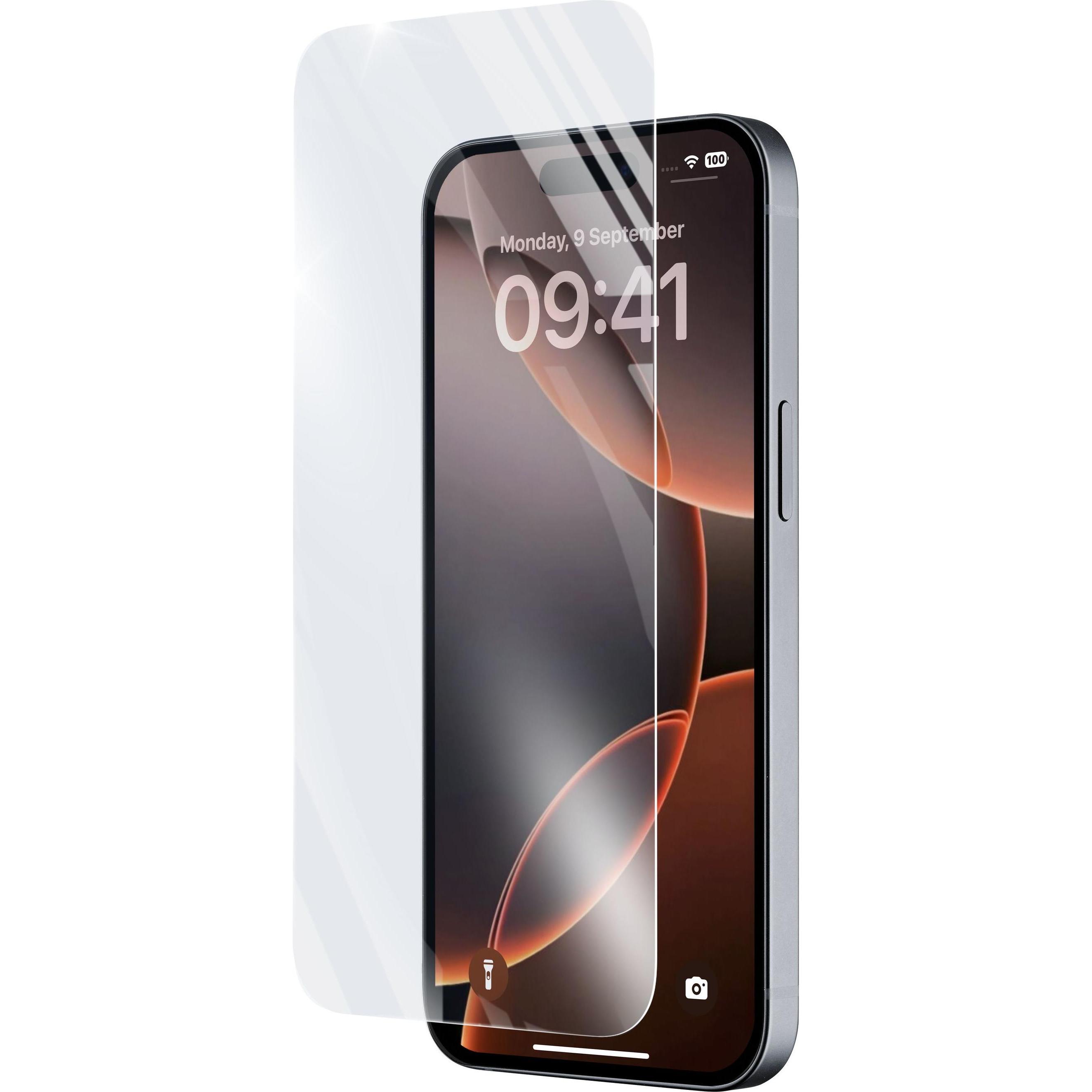 Cellularline Impact Glass (1 Stück, Apple iPhone 16 Pro), Smartphone Schutzfolie, Transparent