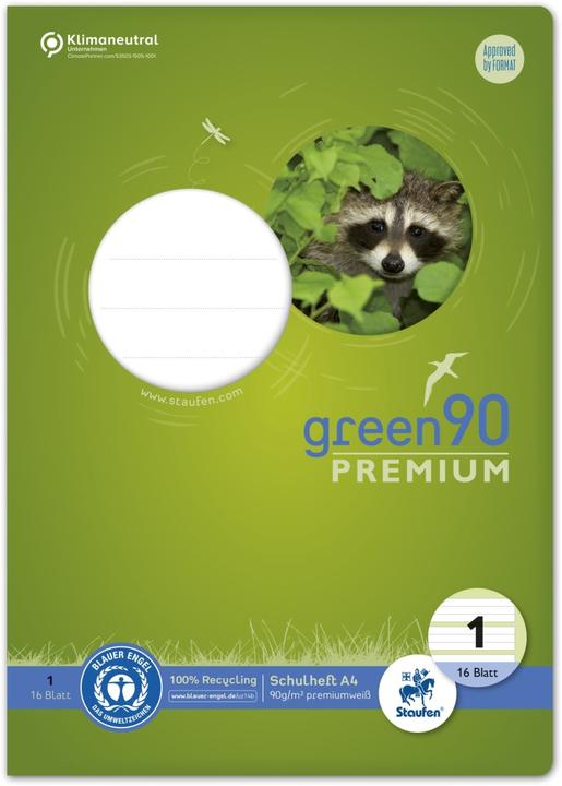 Actual product image Staufen Exercise book green ruled 1 lined DIN A4 without margin, 16 sheets (A4, Lined, Hardcover)