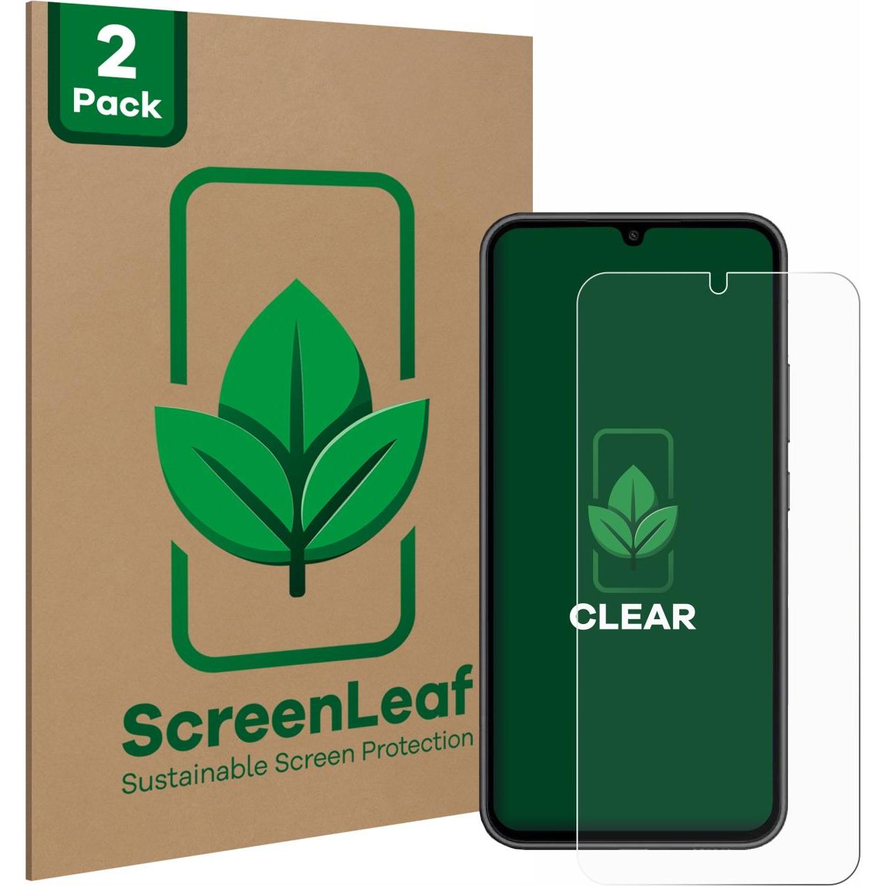 Thumbnail - ScreenLeaf Schutzfolie nachhaltiger Displayschutz Displayschutzfolie Folie Klar Transparent (2 Stück, Samsung Galaxy A34...