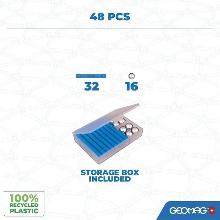 Image du produit Geomag Μαγνητικό Παιχνίδι Κατασκευών Classic Magnetic Geometry 48τμχ PF.510.282.00