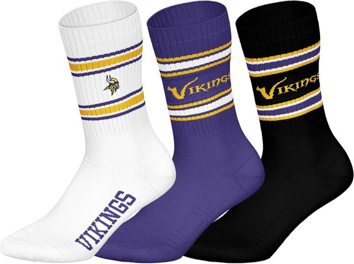 Immagine prodotto Barefoot Minnesota Vikings 3pk Crew Socks 39-42 (39 - 42)
