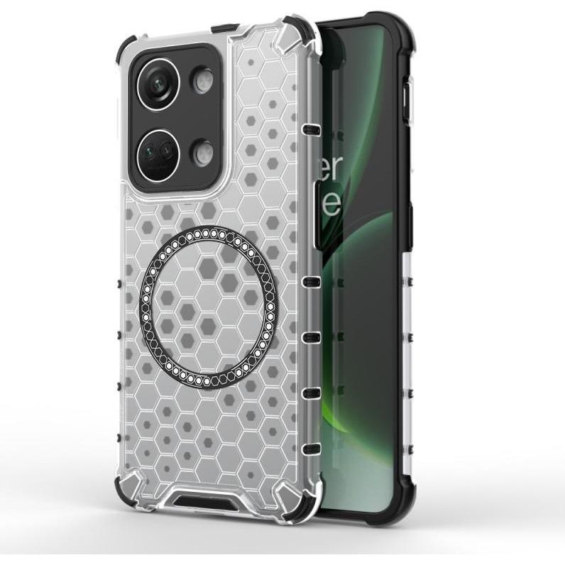 Techsuit - HoneyComb Shield MagSafe - OnePlus Nord 3 - White (OnePlus Nord 3), Cover smartphone, Bianco