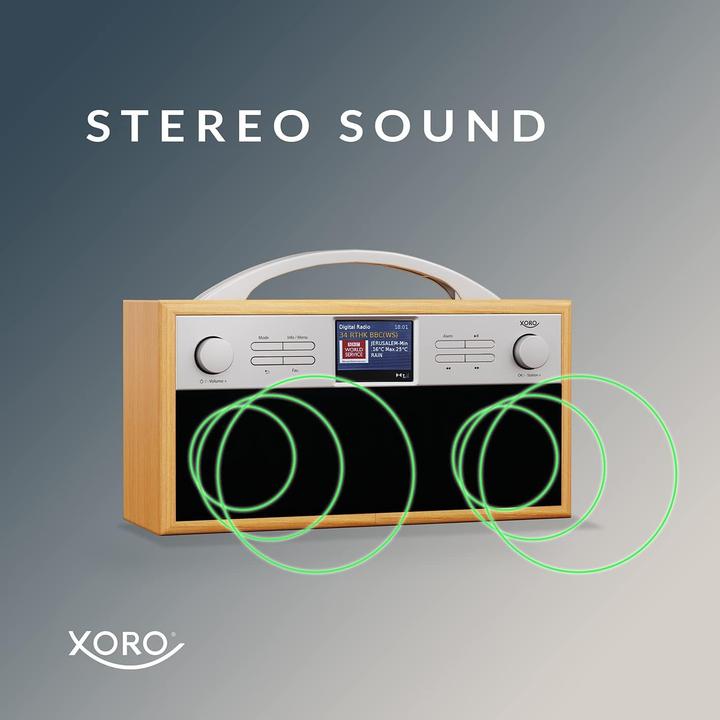 Actual product image Xoro dab 250 ir wifi stereo internet radio dab+/fm/spotify/bluetooth brown (DAB+, FM, Web radio, KW, Bluetooth, Wi-Fi)