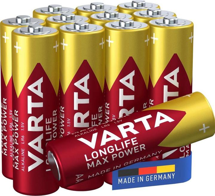 Produktbild Varta Longlife Max Power AA Pack 12 (8+4) (12 Stk., AA, 2980 mAh)