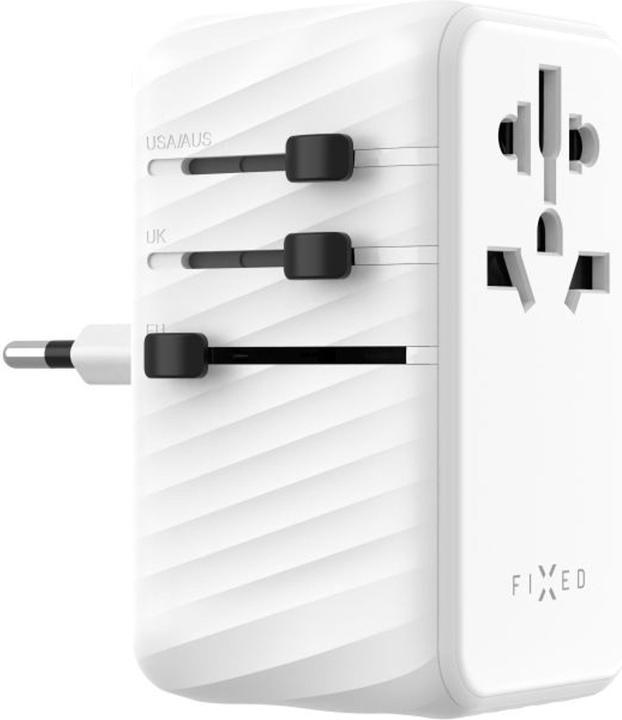 Actual product image Fixed Voyager World Adapter, 3xUSB-C/1xUSB, GaN, 120W, white