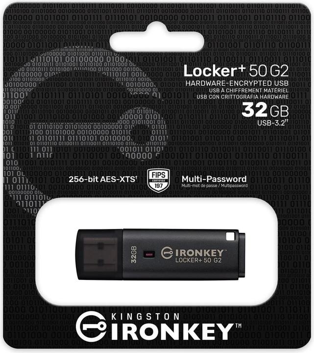 Produktbild Kingston IronKey Locker+ 50 G2/32GB/USB 3.2 Gen 1 (5Gb/s)/USB-A/Černá (32 GB, USB-A)