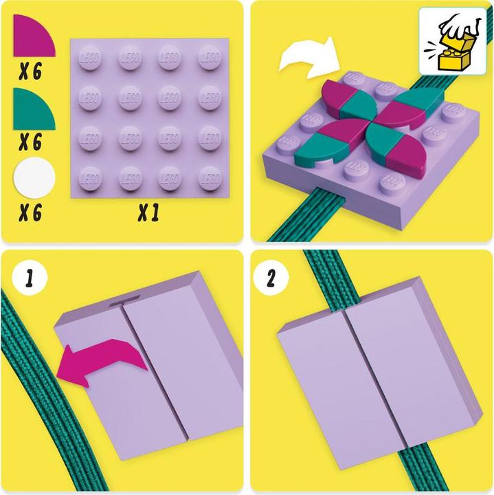 Produktbild LEGO DOTS Softcover Notizbuch mit verschiebbarem Charm und 18 Teilen (52796)