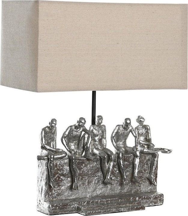 Produktbild DKD Home Decor Desk lamp 36 x 21,5 x 43 cm Silver Beige Metal Resin 220 V 50 W